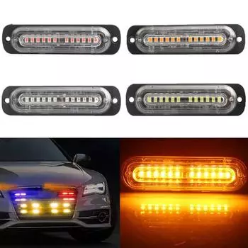 12LED 12-24V 36W Авто Грузовик Стробоскоп Сигнальная лампа Мигающая боковая лампа лампы белый