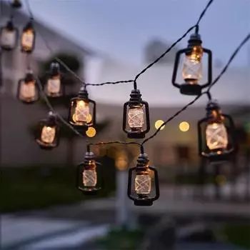 12M 100LED солнечная керосиновая лампа гирлянда уличные винтажные светильники водонепроницаемые электрические патио сад тент макет 659 Solar 5M 20LED