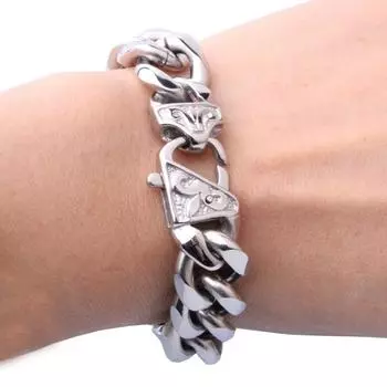 12 мм крутой модный высококачественный браслет из нержавеющей стали в стиле панк-рок с круглым звеном цепи для мужчин 18CM