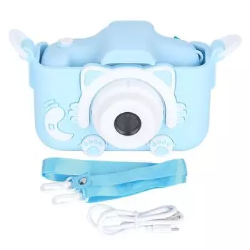 12MP Mini Cartoon Kitty цифровая камера игрушка с двойной камерой для детей KidsBlue синий