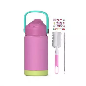 12oz/360ml Ceramic Straw Tumbler Stainless Steel Sports Space Kettle Children