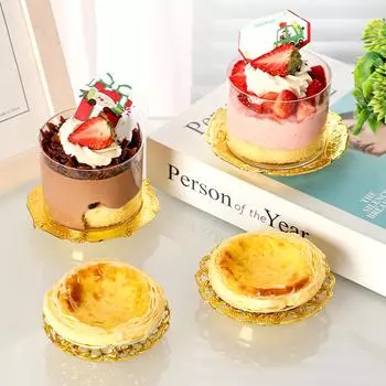 12Pc Wedding Party French Dessert Cake Plate Carving Flowers Dim Sum Dish Delicate Golden Small Dish Dried Fruit Platter