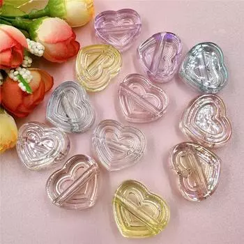 12Pcs 23.9mm*20.8mm with Hole DIY Making Accessories 6 Colors Creative Handmade Material Peach Heart Colorful Exquisite Transparent Accessories зелёный