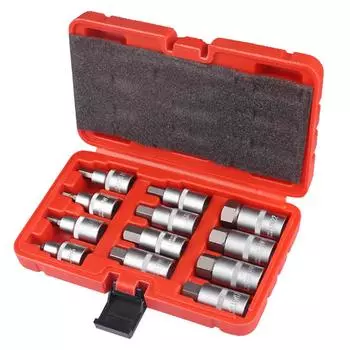 12Pcs Allen Socket Set 1/2inch Hexagon Socket 1/2inch Allen Socket Spanner Hexagon Allen Key Socket Set with Storage Case 1