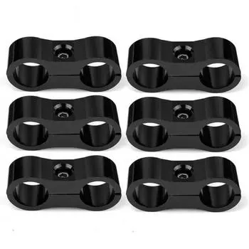 12pcs AN -10 AN10 19MM Black Braided Hose Separator Clamp Fitting Adapter Bracket