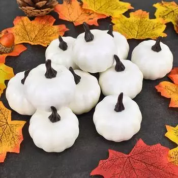 12Pcs Artificial Lifelike Pumpkins Fall Harvest Home Decoration Fake Foam Pumpkin Ornament жёлтый