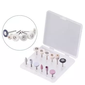 12Pcs/Box Dental Polisher Kit For Low-Speed Handpiece Dental Composite Finishing Polishing Dentistry Porcelain/Natural Teeth