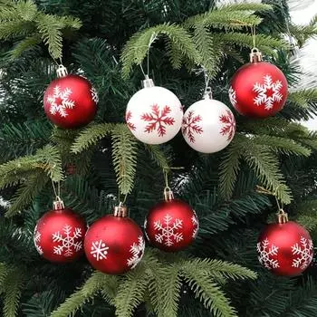 12Pcs/Box Electroplated Painted Ball Christmas Tree Ornament Plastic DIY Crafts Painted Christmas Gifts Boxes Pendant Pendant