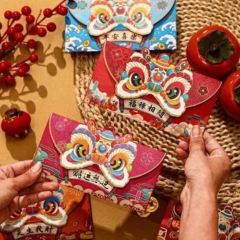 12pcs Chinese wind Spring Festival red envelopes lucky red envelopes Zodiac snake pocket 2025 new year s supplies