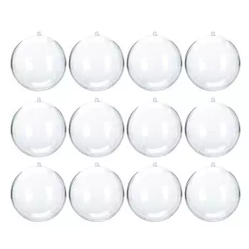 12pcs Christmas Ball Decoration Creative Christmas Ball Decoration Transparent Hollow Ball 8 Cm One Size