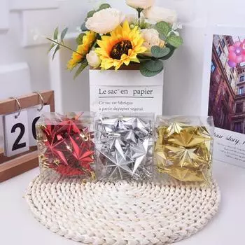 12pcs Christmas Plastic Star Shaped DIY Creative Xmas Tree Party Supplies Festival Decorations