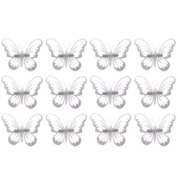 12pcs Christmas Tree Butterfly Clip Xmas Tree Pendant Butterfly Clip New Year Ornament For Home Navidad Xmas Tree Decorations