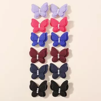 12pcs Cute Girls Princess Solid Hairpins Bows Nylon Hair Clip Barrettes for Infants Toddlers Kids Gift Hair Accessories
