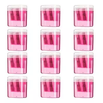 12Pcs Dual Hole Pencil Sharpener with Lid Compact Manual Sharpener for Standard And Jumbo Pencils Travel-friendly Pencil Sharpener for Kids Adults