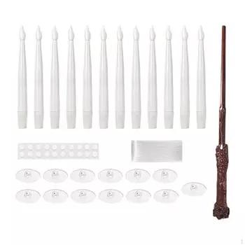12Pcs Floating Flameless Candles Electric Taper Easy to Hang Halloween Decorations for
