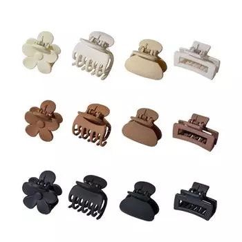 12pcs frosted small grab clip increase ponytail hair grab plate hair clip basic practical hair clip