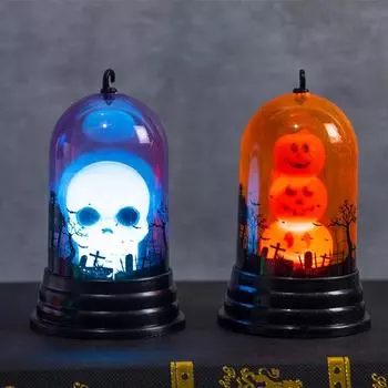 12Pcs Halloween Ghost Lights LED Ghost Pumpkin Lights Battery Powered Horror Desktop Decorations Multifunctional Decoration 12Pcs оранжевый