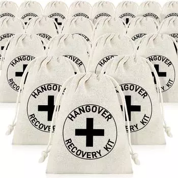 12pcs Hangover Kit Bags Cross Bag Hangover Kit Single Party Girl Drawstring Bag 12pcs