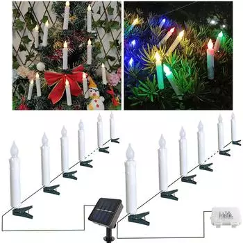 12 шт. светодиодных беспламенных электронных свечей на батарейках, конические длинные свечи для домашнего декора, вечеринки, ночники B