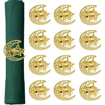 12 шт./лот кольцо для салфеток «Луна и звезда» кольцо для салфеток «Рамадан»