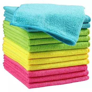 12pcs Microfiber Cleaning Cloth 30X30 cm ,12 Pack Cleaning Rag, Cleaning Towels with 4 Color Assorted,11.8 X11.8 разноцветный