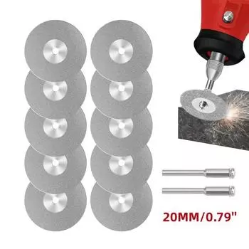 12pcs Mini Diamond Shaving Disc Set - Enhance Your Rotary Accessories With Circular Saw Blades, Abrasive Grinding Wheels & More! 12PCS