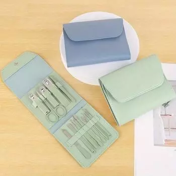 Набор из 12 щипчиков для ногтей, удобный инструмент для красоты, кусачки для маникюра, триммер для ногтей, нож для педикюра, нож для пилинга ушей, маникюр для ногтей зелёный