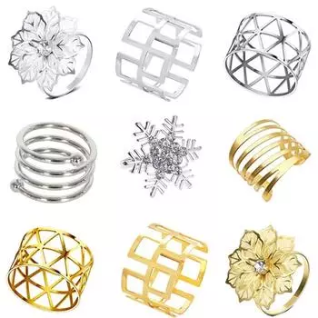 12Pcs Napkin Rings Holder Simple Round Napkin Buckle for Wedding Mother s Day Holiday Dinner Table Decorations
