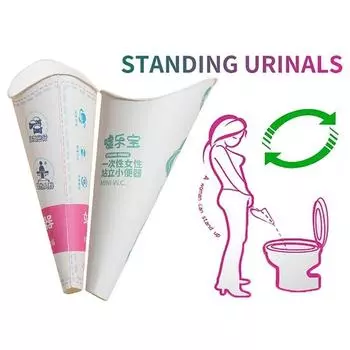 12pcs Paper Disposable Paper Urinal Waterproof Standing Urinary Funnel Standing Pee Cup Car зелёный