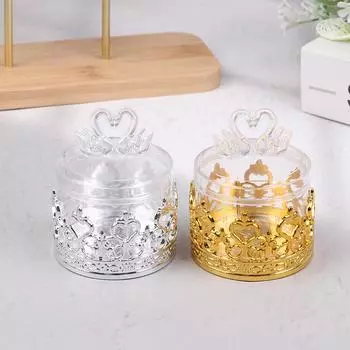 12Pcs Plastic Candy Box Golden Silver Crown Swan Transparent Packaging Candy Box Birthday Wedding Candy Box Party Supply серебряный