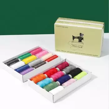 12PCS Polyester Sewing Rope Embroidery Cotton Thread DIY Sewing Threads Set Tailor черный белый