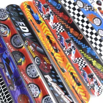 12Pcs Race Car Slap Bracelets Gift for Guest Happy Kids Boys Wheels Racing Car Theme Birthday Party Decoration Checkered