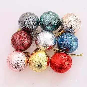 12pcs/set Christmas Balls 2024 Christmas Decorative Ball Shatterproof XmasTree Pendant Lazer Glitter Balls Ornaments Decorations