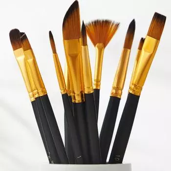 12 шт./набор многофункциональных кистей для рисования, профессиональные нейлоновые кисти для рисования акварелью, деревянная ручка, удобно держать