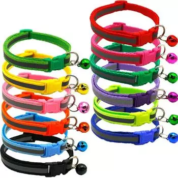 12Pcs/set Pet Collar with Bell Cartoon Footprint Colorful Dog Cat Accessories Pet Collar Adjustable Safety Bell Necklace Pet