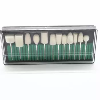 12Pcs/set Piece Electric Nail Art Nail Wool Polishing Head 2.35mm Handle Wool Polishing Head Set