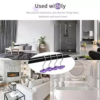12pcs/set Shower Curtain Hooks Rings Metal Shower Hooks For Shower Curtain Liner Rust Proof Shower Rings For Curtain фиолетовый