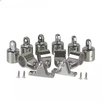 12 шт., нержавеющая сталь 316, универсальный морской комплект крепежа для палубного тента с тремя носовыми частями, шарнирная петля, скользящая проушина, концевой фитинг 22/25 мм, лодочные аксессуары
