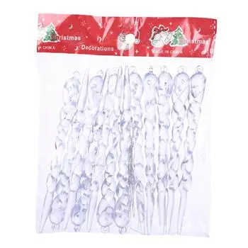 12PICES Рождественские праздничные принадлежности прозрачная сосулька подвеска елочное украшение нить подвеска елочные украшения чистый