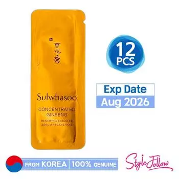 12шт/12мл_[SULWHASOO] Концентрированная обновляющая сыворотка с женьшенем EX 1мл (Образец Саше) 1ml X 12pcs (12ml)