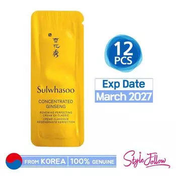 12шт/12мл_[SULWHASOO] Концентрированный обновляющий совершенствующий крем с женьшенем EX Classic 1мл (Образец Саше) 1ml X 12pcs (12ml)