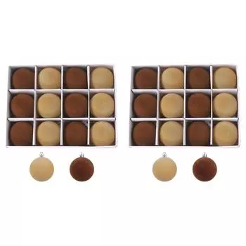 12шт 2.4 дюйма Рождественские шары бархатные декоративные шары елочные украшения(ЧАС)