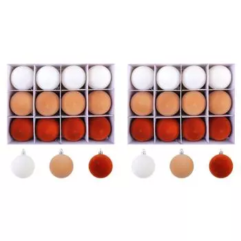 12шт 2.4 дюйма Рождественские шары бархатные декоративные шары елочные украшения(С)