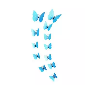 12шт 3D стикер стены бабочки украшения гостиной стены стикеры 15*15cm синий