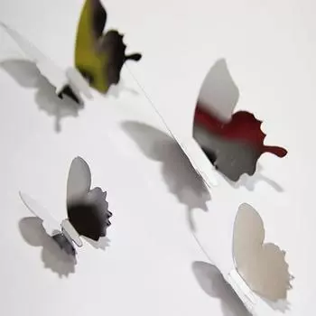 12шт 3D зеркало бабочка украшение дома комната стены наклейки росписи искусства наклейки