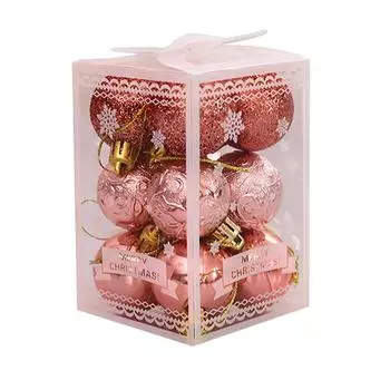 12шт 9-цветные рождественские украшения Рождественская елка подвесные украшения реквизит One Size розовый