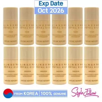 12шт_[NATURE REPUBLIC] Женьшень Royal Silk Эмульсия/Тонер 6мл (Образец)