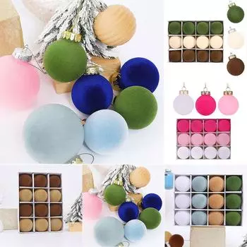 12шт бархатные елочные шары безделушки Рождественская елка подвесные украшения украшения