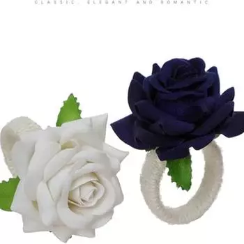 12шт искусственные цветы держатели для салфеток кольца для салфеток кольца для салфеток в виде роз для сервировки обеденного стола пряжки для салфеток кольца для салфеток пряжка для вечеринки белый