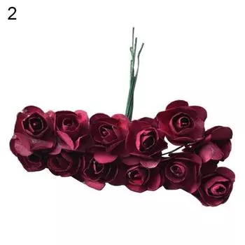 12шт искусственный цветок розы дома день рождения свадьба праздничная вечеринка DIY украшения темно-синий